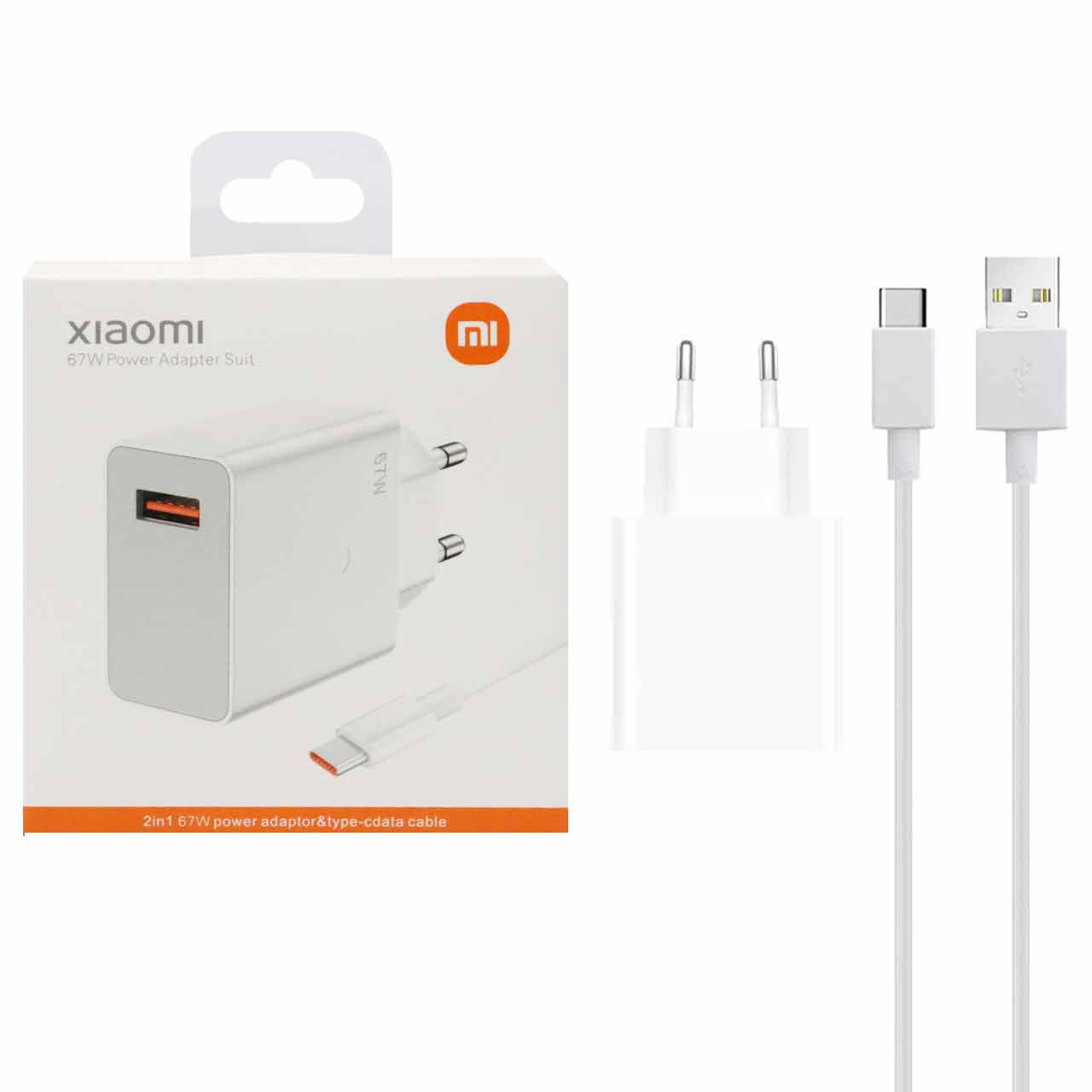 شارژر دیواری 67W فست تک پورت Xiaomi به همراه کابل شارژ Type-C مدل MDY-11-EZ - سفید - DST (گارانتی شش ماهه)